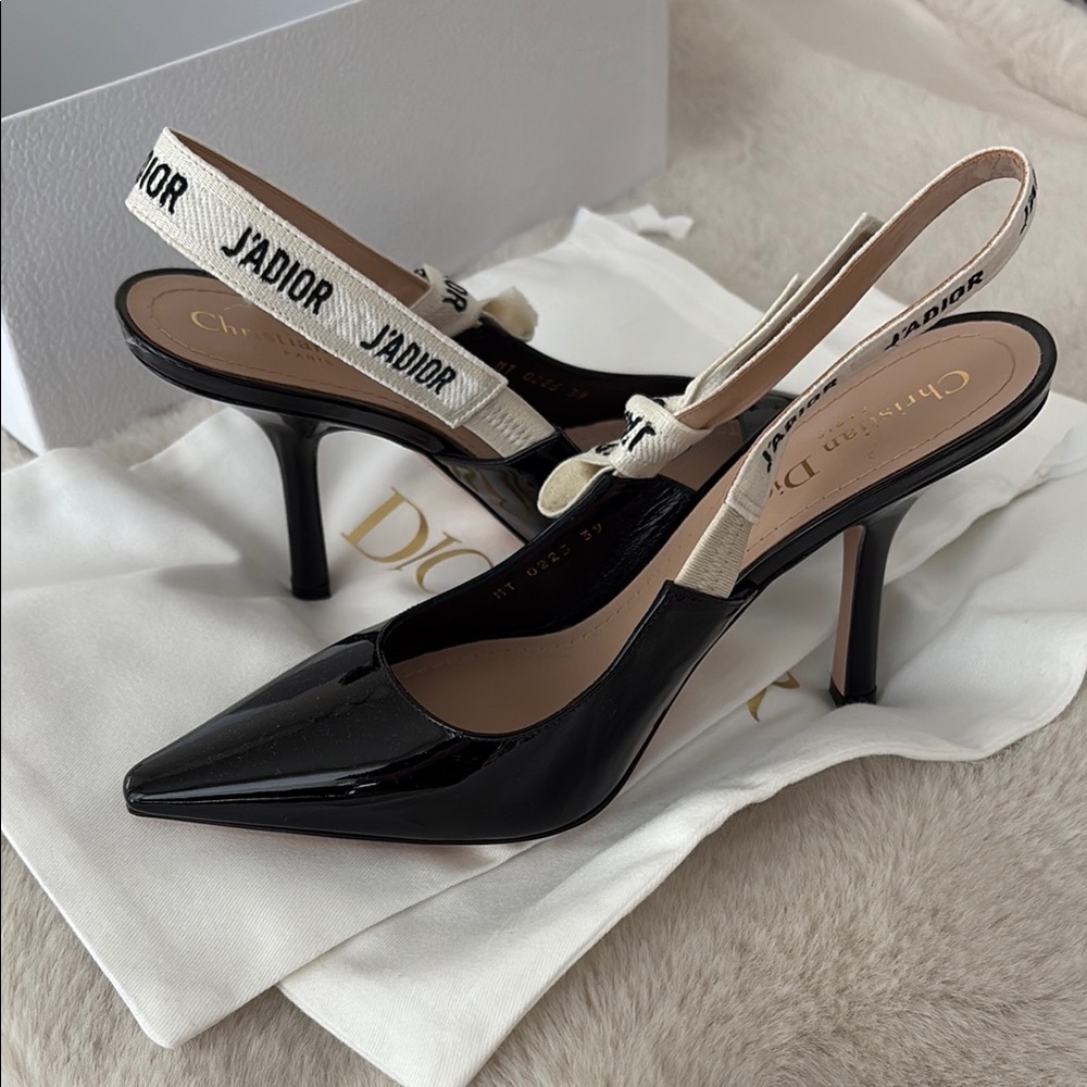 Dior Women's Black Slingback Heels
